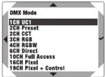 Cameo DURA LINE 50 - SELECTION DEL MODE OPERativo DMX (DMX Mode) - 3