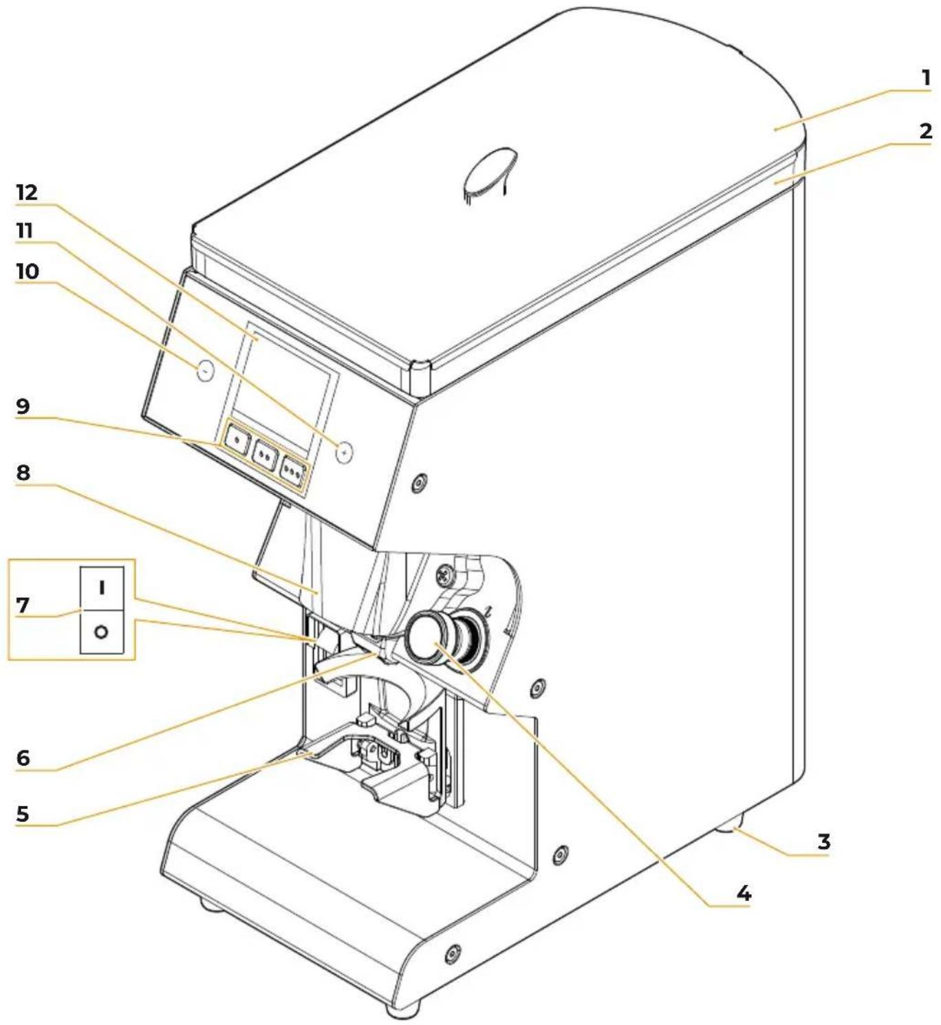 Victoria Arduino My One - DESCRIZIONE DEL MACINADOSATORE COFFEE GRINDER DESCRIPTION DESCRIPTION DE LE MOULIN-DOSEUR - 1