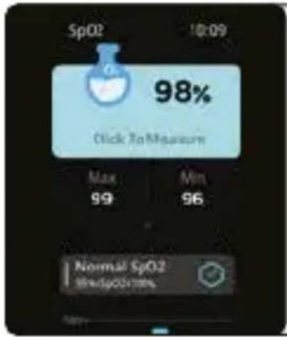 SpO2 10:09 98% Click To Maximum Max 99 Min 96 Normal SpO2 5%+SpO2/10%