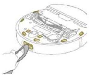 PHILIPS HomeRun 7000 Series XU7100 - Pulizia delle ruote principali e della ruota anteriore - 2