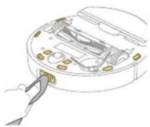 PHILIPS HomeRun 7000 Series XU7100 - Limpiar las ruedas principales y la rueda giratoria delantera - 2