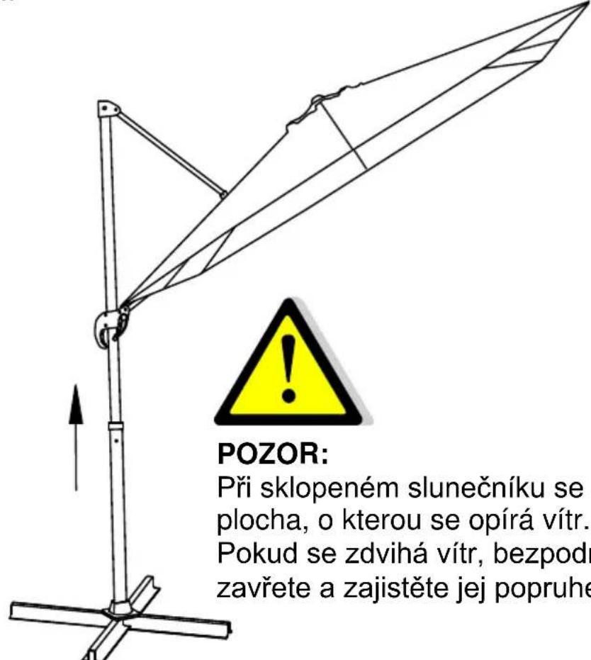 SCHNEIDER Rhodos Junior - Aretace požadovaného sklopení slunečníku: - 1
