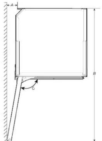 JENN-AIR JBWFNL18RX - Door Swing Dimensions - 1