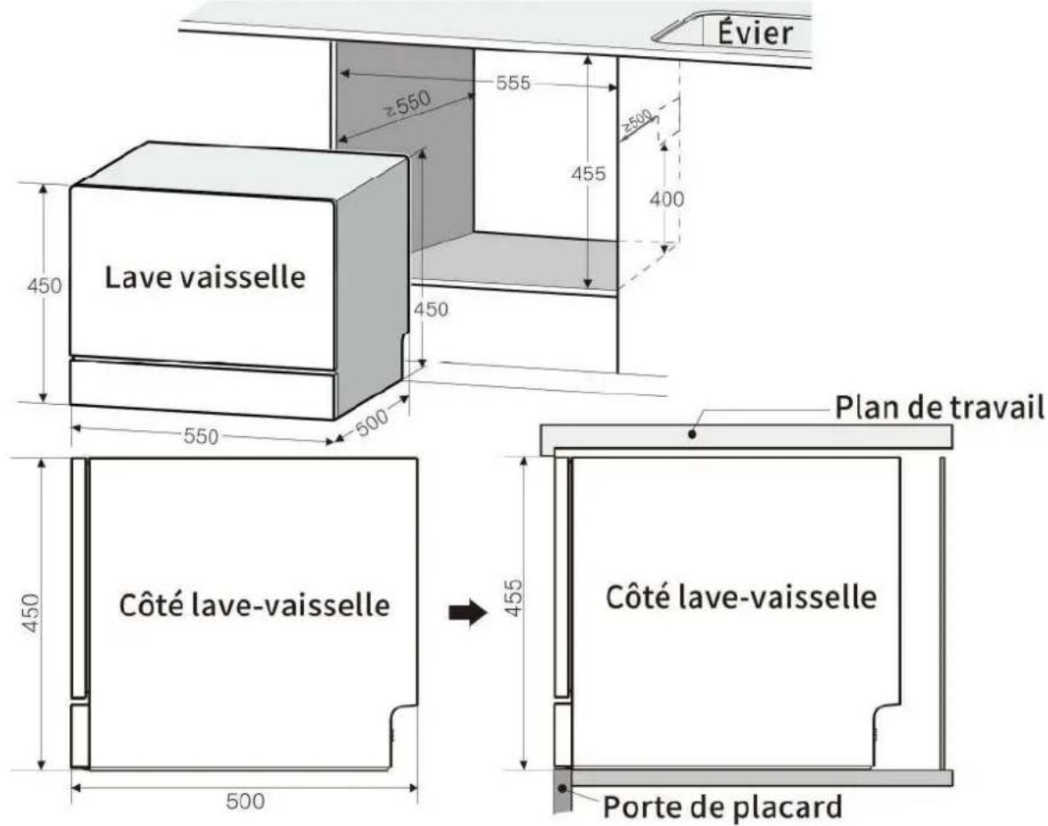 FAR LVC6C51M24DBK - - Moyen d'installation 2: Schéma d'installation (unité : mm) - 1