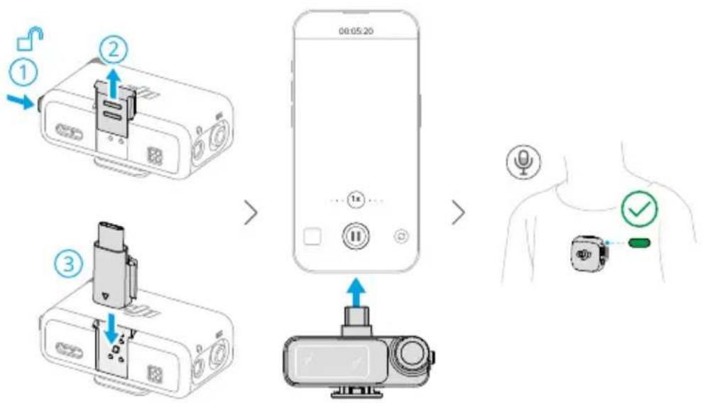 DJI Mic 3 - Utilisation avec un téléphone - 2