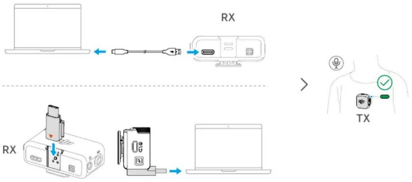 DJI Mic 3 - Utilisation avec un ordinateur - 1