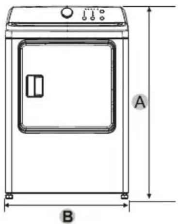 MIDEA MLTE42A2BWW - Distances minimales entre le sèche-linge et les murs adjacents ou d'autres surfaces : - 1