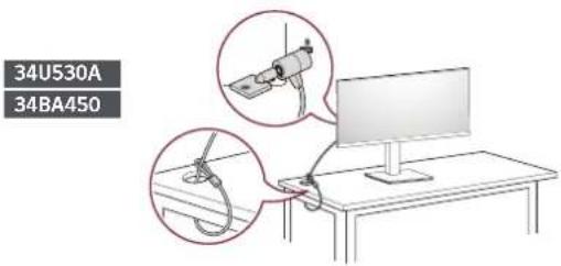 LG UltraWide 29U511A - Using the Kensington Lock - 2