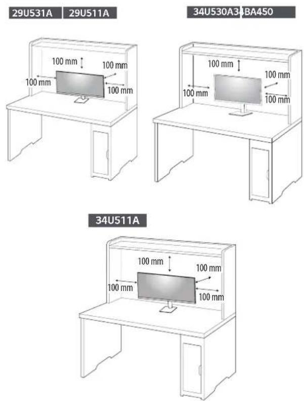 LG UltraWide 29U511A - Installing on a Table - 1