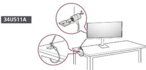 LG UltraWide 29U511A - Using the Kensington Lock - 3