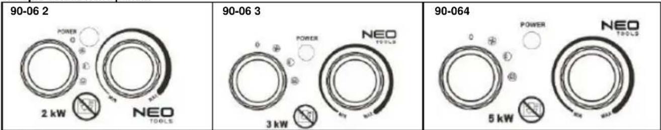 90-06 2 POWER 2 kW NEO TOOLS 90-06 3 POWER 3 kW NEO TOOLS 90-064 POWER 5 kW NEO TOOLS
