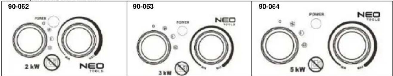 90-062 POWER 2 kW NEO TOOLS 90-063 POWER 3 kW NEO TOOLS 90-064 POWER 5 kW NEO TOOLS