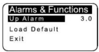 Lofrans THETIS 5003 - Alarm and functions menu - 1