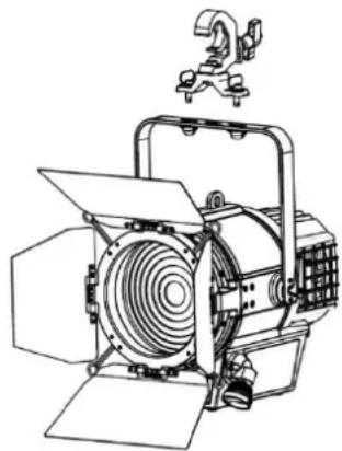 MARTIN ELP Manet 8F - Vertikale Montage mit einem Omega-Adapter und einer Rigging-Klemme - 1