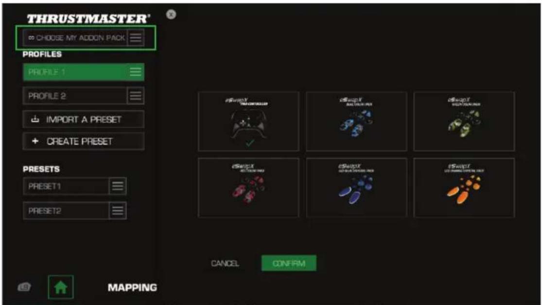 THRUSTMASTER eSwap XR Pro Controller - Managing add-on packs - 1