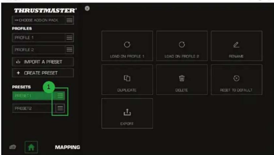 THRUSTMASTER eSwap XR Pro Controller - Managing presets - 1