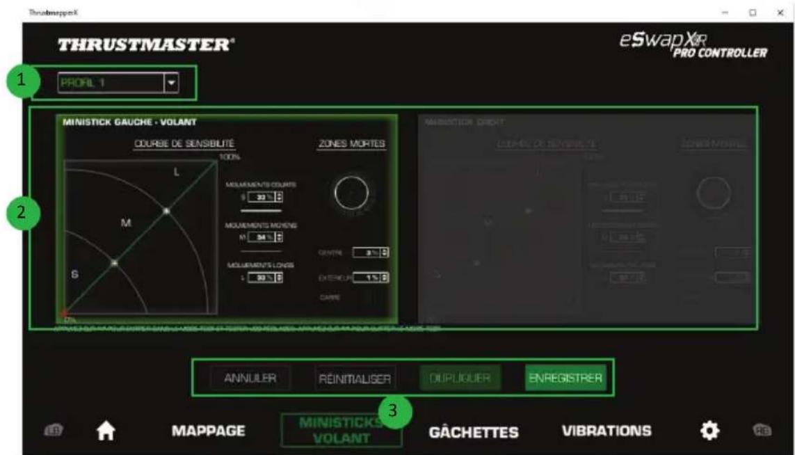 THRUSTMASTER eSwap XR Pro Controller - Paramétrage des ministicks et du module de course - 2