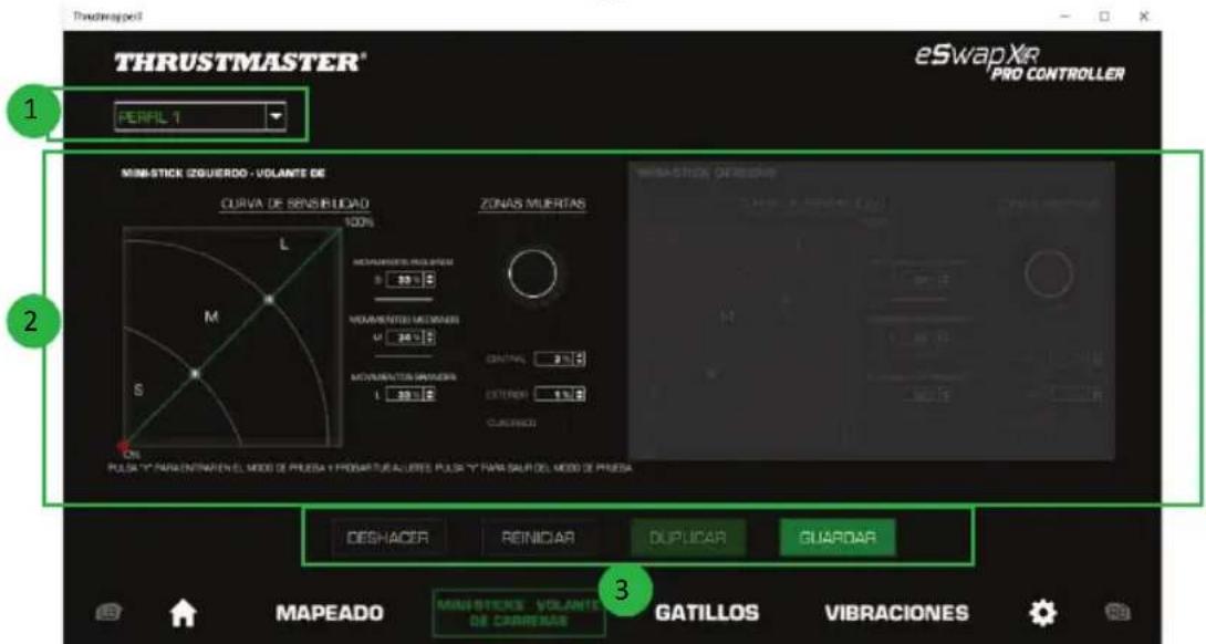 THRUSTMASTER eSwap XR Pro Controller - Configuración de los mini-sticks y modulo de volante de carreras - 2