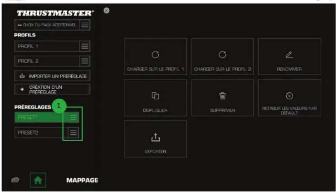 THRUSTMASTER eSwap XR Pro Controller - Gestion des prêrglages - 1