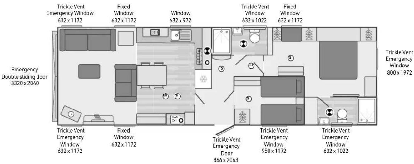 Swift Residential Park (2025) - General layout showing ventilation and emergency exits - 1