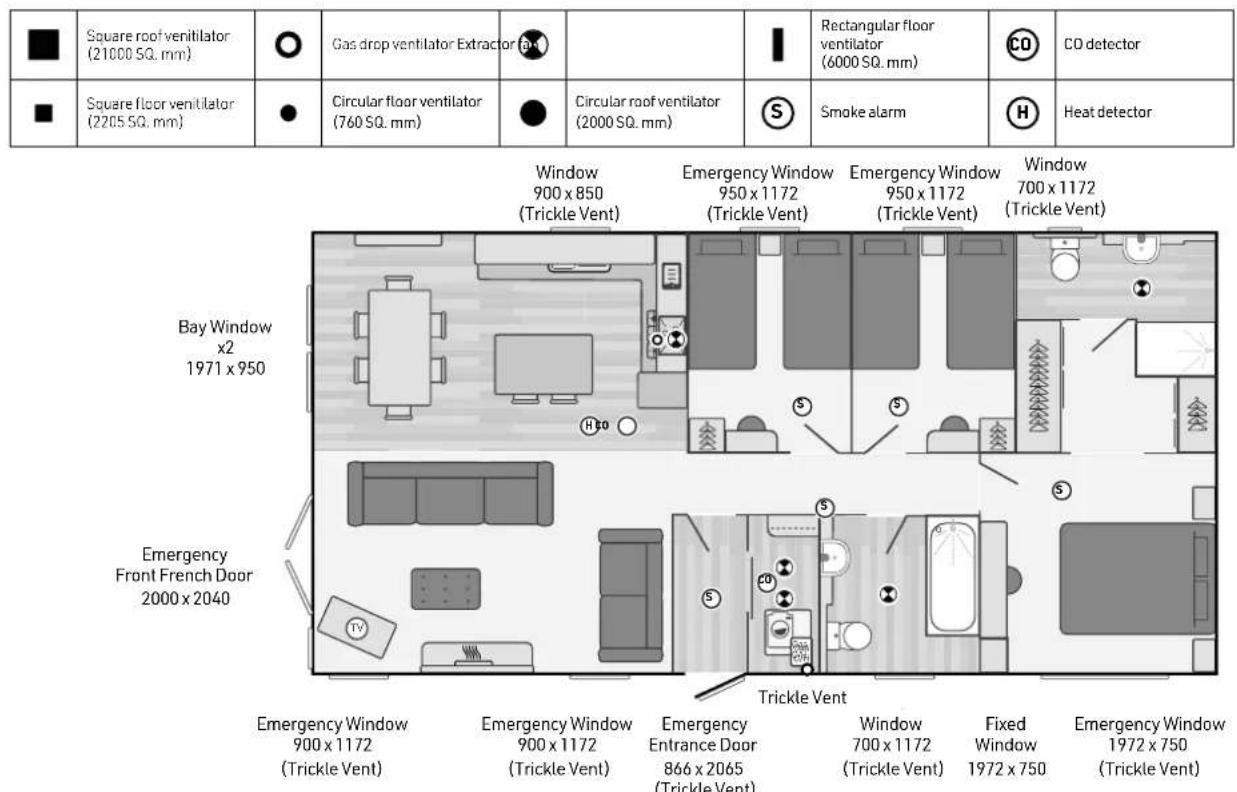 Swift Residential Park (2025) - General layout showing ventilation and emergency exits - 1