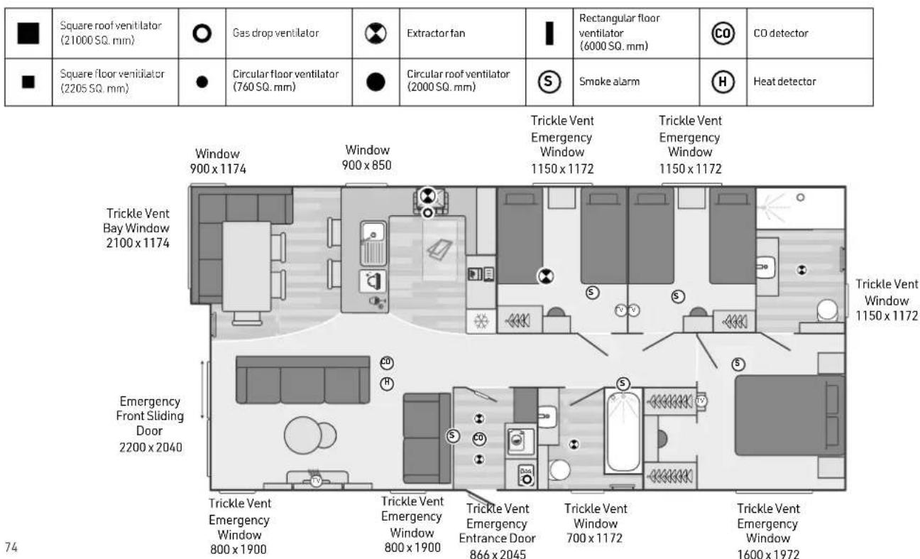 Swift Residential Park (2025) - General layout showing ventilation and emergency exits - 1