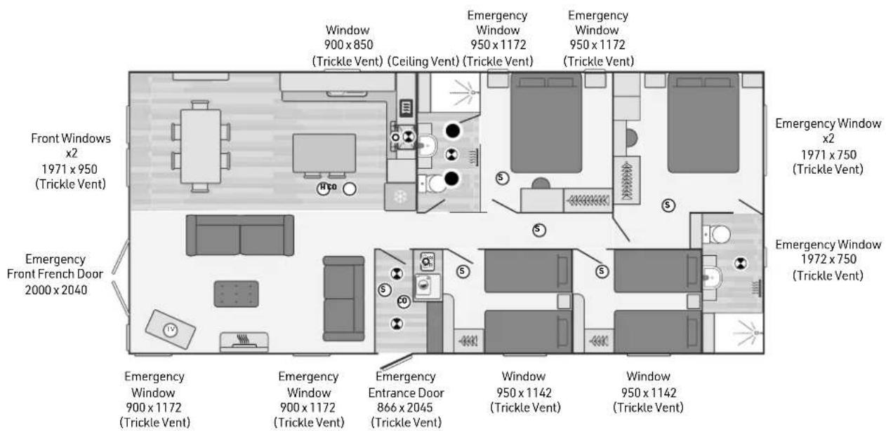 Swift Residential Park (2025) - General layout showing ventilation and emergency exits - 1