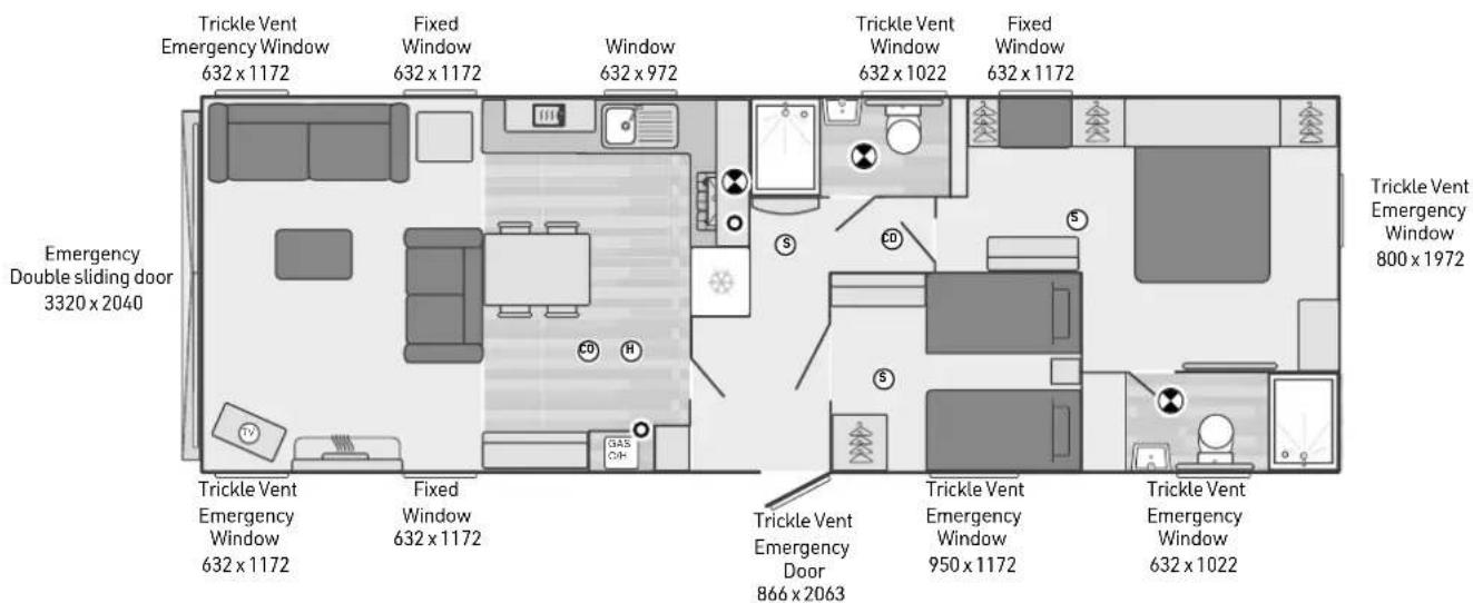 Swift Residential Park (2025) - General layout showing ventilation and emergency exits - 1