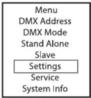 Cameo PIXBAR SMD SHORT IP G2 - USTAWIENIA SYSTEMU (Settings) - 1