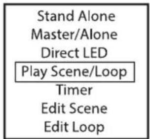 Cameo PIXBAR SMD SHORT IP G2 - TRYB PRACY STANDALONE PLAY SCENE / LOOP (Scena 1-8 / 8-krokowa sekwencja kolorów 1-8) - 2