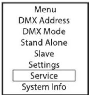 Cameo PIXBAR SMD SHORT IP G2 - SERVICE MENU (Service) - 1