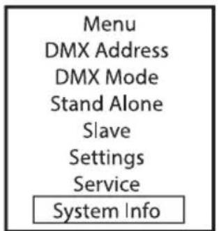 Cameo PIXBAR SMD SHORT IP G2 - INFORMAZIONI DI SISTEMA (System Info) - 1