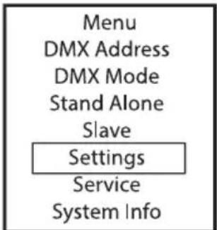 Cameo PIXBAR SMD SHORT IP G2 - PARAMÉTRES DU SYSTème (Settings) - 1