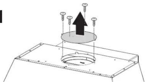 FABER CHLO28BK600 - Instalación con el kit de chimenea optional - Preparación de la campana - 1