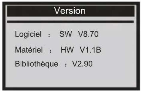 ANCEL VD500 - Informations sur la version - 2