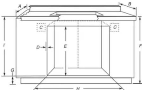 KITCHENAID KOED727SPS - Dimensiones de recorte para hornos instalados bajo la superficie de cocción - 1