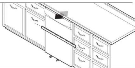 KITCHENAID KDTS324SBE - Aligner l'avant du lave-vaissele avec les portes des armoires - 1