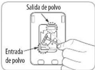 Salida de polvo Entrada de polvo