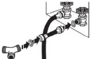 WHIRLPOOL WGD4307SW - Attach short hose and "Y" connector - 1