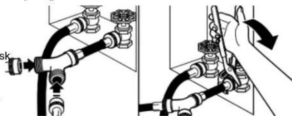 WHIRLPOOL WGD4307SW - Attach long hose to "Y" connector and tighten couplings - 1