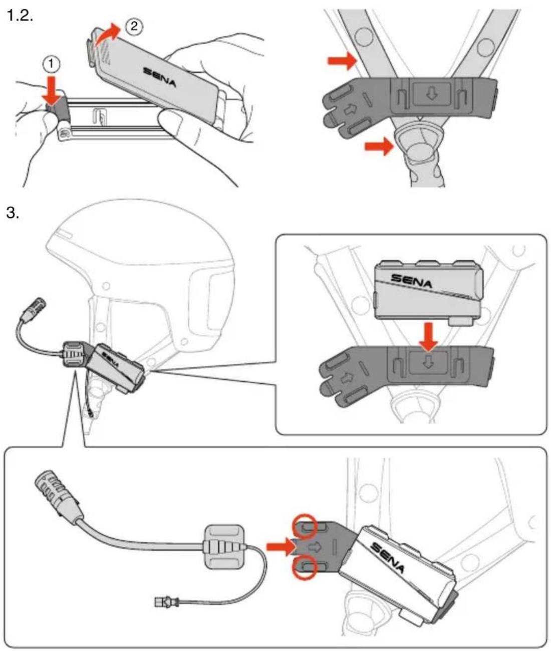 Sena Summit X - Fixation longue pour sangle - 1