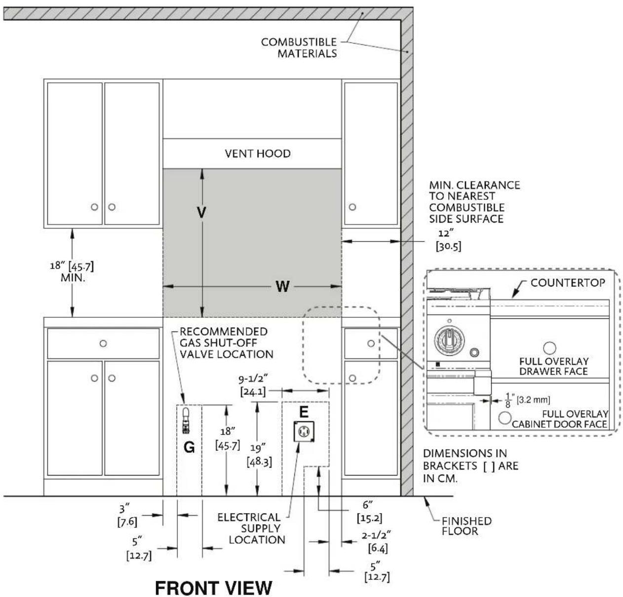 Hestan KRD304 - LOCATION AND INSTALLATION/VENTILATION(CONTINUED) - 1