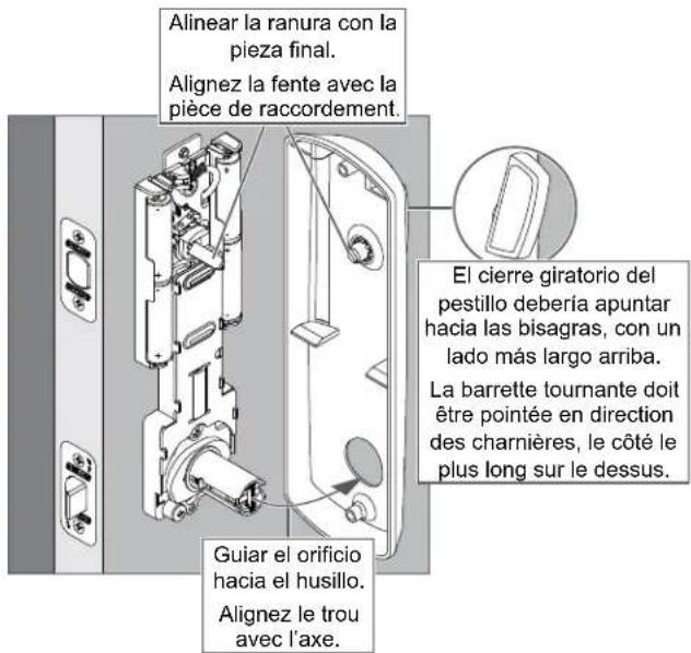 Schlage FE410 - Instalar la tapa interna. Installez le couvercle interne. - 1