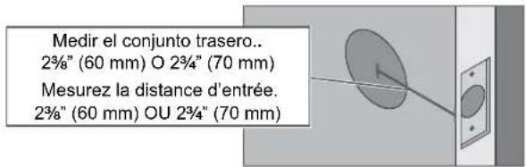 Medir el conjunto trasero.. 2¾" (60 mm) O 2¾" (70 mm) Mesurez la distance d'entrée. 2¾" (60 mm) OU 2¾" (70 mm)