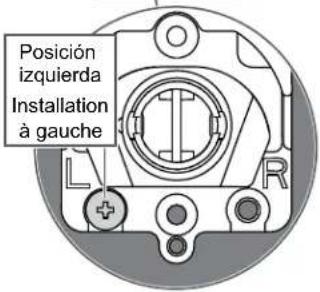 Posición izquierda Installation à gauche