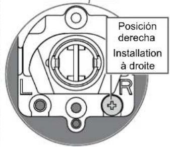 Posición derecha Installation à droite