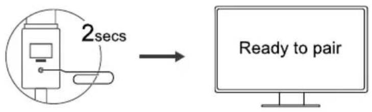 AVer WH100 - Active el modo de emparejamiento para el receptor. - 1