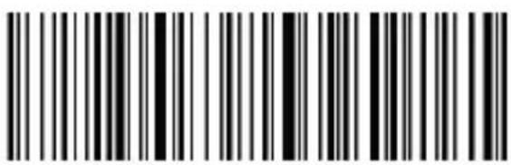 Black and white barcode image with vertical lines and a central dot