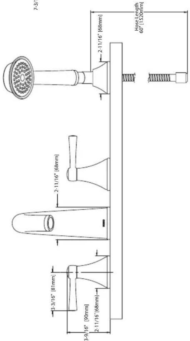 TOTO Silas TB210S - ROUGH-IN DIMENSIONS / DIMENSIONES PRELIMINARES / DIMENSIONS BRUTES - 3