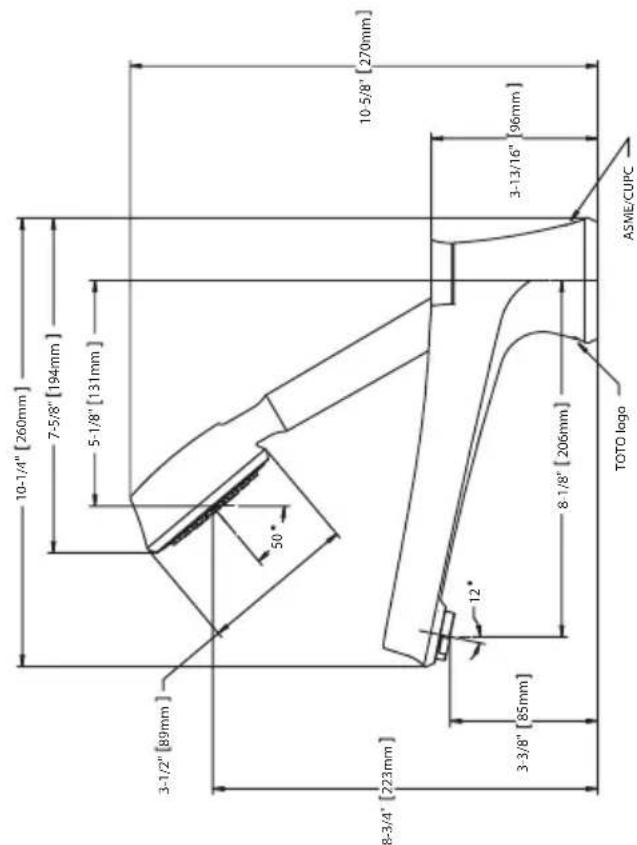 TOTO Silas TB210S - ROUGH-IN DIMENSIONS / DIMENSIONES PRELIMINARES / DIMENSIONS BRUTES - 1